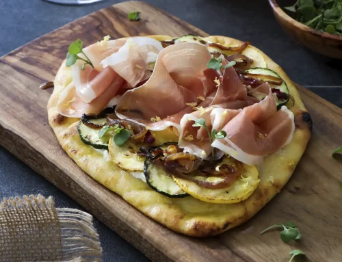 Flatbread de Ricotta con Zucchini y Jamón Consorcioserrano