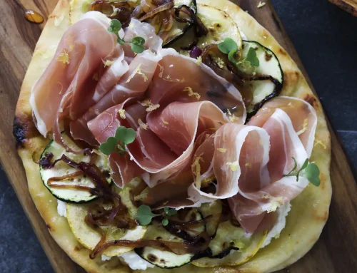 Flatbread de Ricotta con Zucchini y Jamón Consorcioserrano