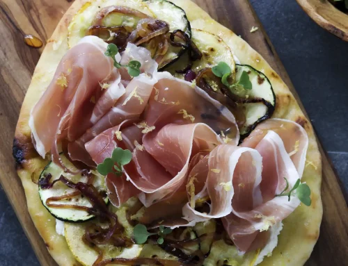 Flatbread de Ricotta con Zucchini y Jamón ConsorcioSerrano